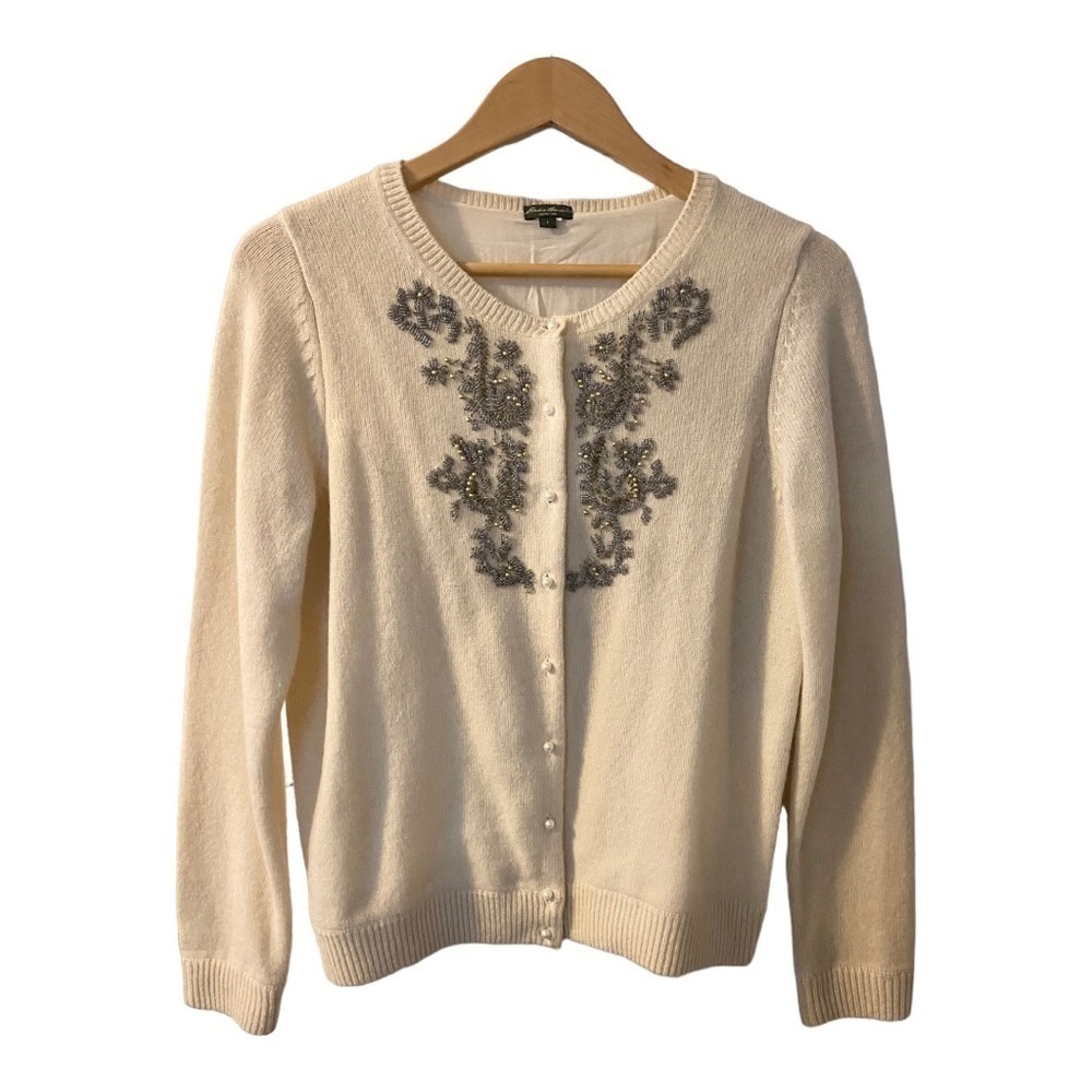 Eddie Bauer Embellished Wool Cardigan